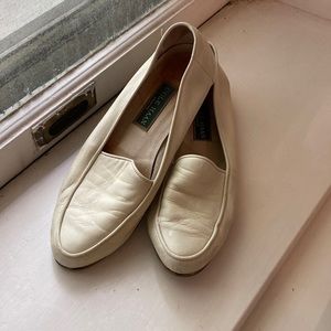 Vintage Cole Haan Italian Cream Loafers Leather